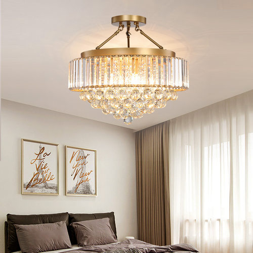 美式吊灯水晶复古客厅主灯轻奢大户型灯具卧室简约乡村餐厅设计灯