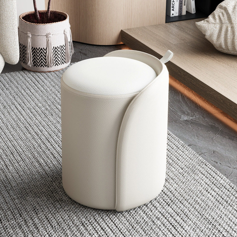 梳妆台凳子北欧轻奢实木圆凳小户型女生卧室梳妆凳网红简约化妆椅