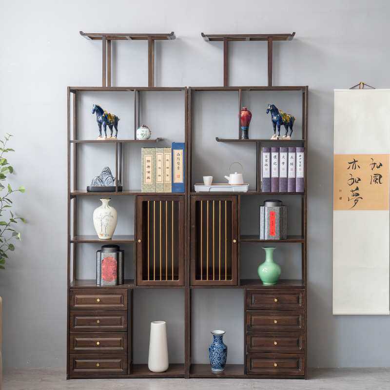 新中式博古架实木隔断展示柜茶室摆件茶叶柜子茶架子置物架多宝阁,3C数码配件,摄像机配件,淘宝优惠券,粉丝福利购,淘宝优惠卷