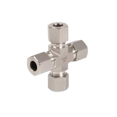 不锈钢316单卡四通管接头ISO8434-1咬合接头DIN2353液压管接头