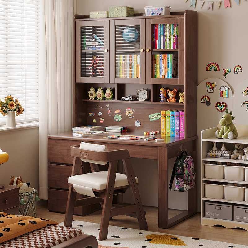 实木书桌书架一体儿童学习桌家用课桌书柜组合电脑桌小学生写字桌,3C数码配件,摄像机配件,淘宝优惠券,粉丝福利购,淘宝优惠卷