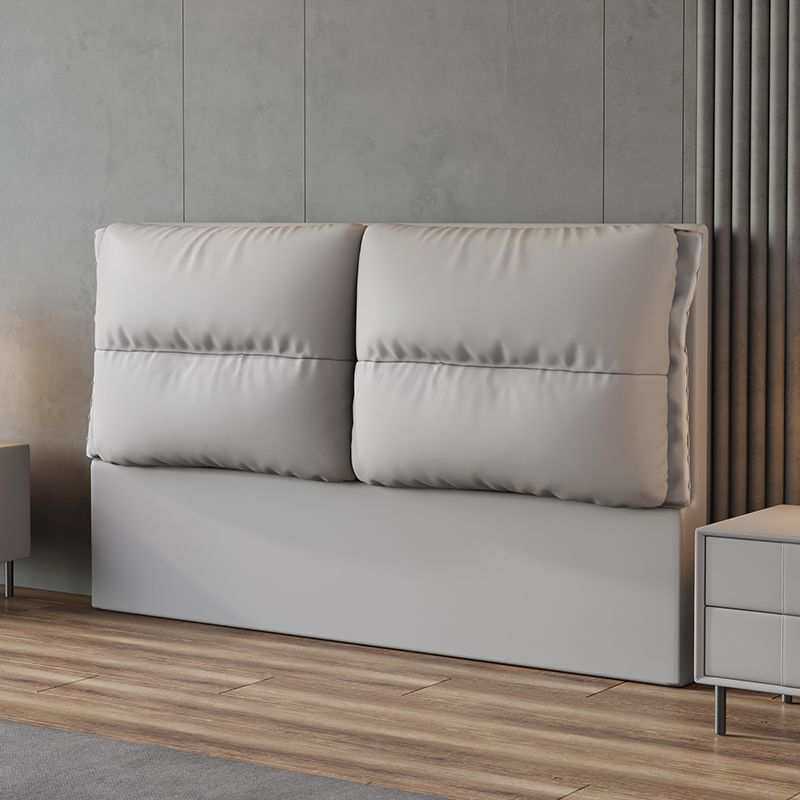 新中式软包床头家用现代简约靠背板单独买猫抓皮落地实木皮艺床头