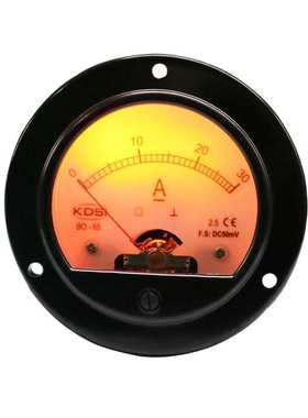 供应 指针式圆形直流电流表BO-65 DC50mV 30A黄色背光表 电压12V