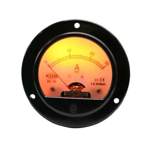 供应 指针式圆形直流电流表BO-65 DC50mV 30A黄色背光表 电压12V