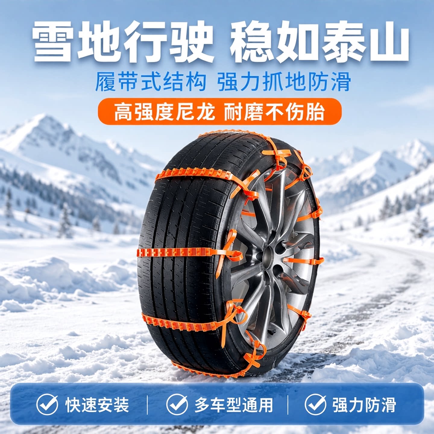 冬季雪地通用尼龙轮胎防滑链