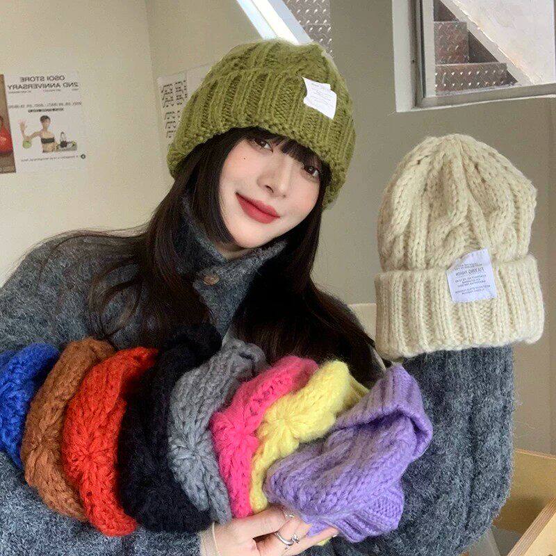 秋冬女大头围显脸小针织毛线帽