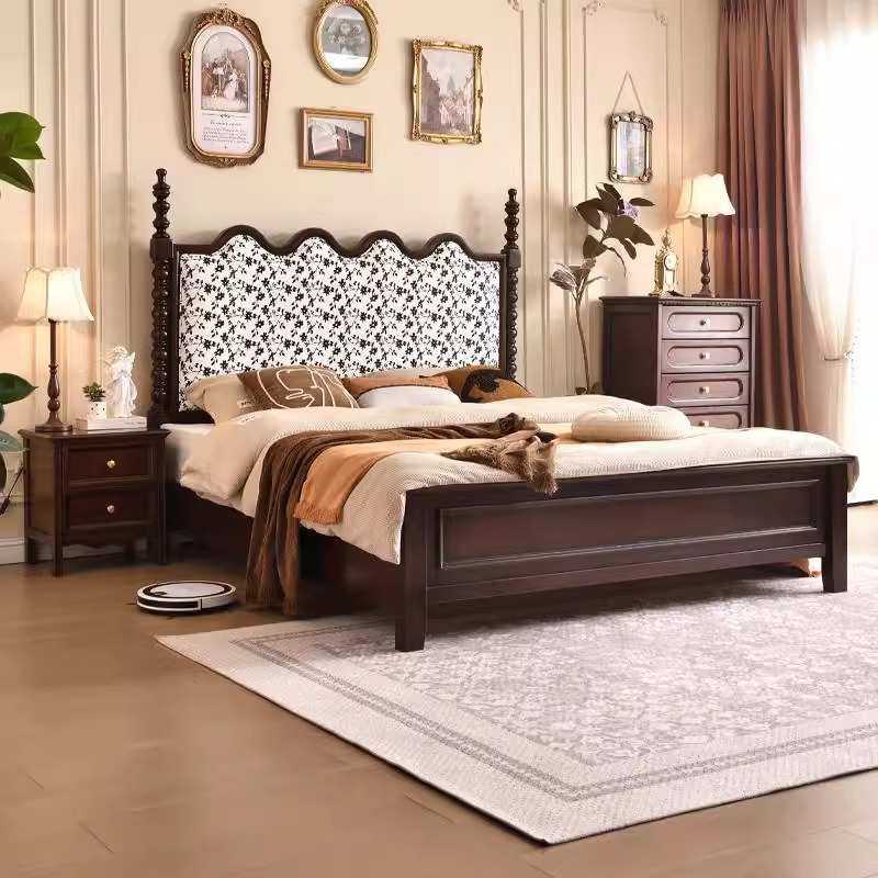 中古风实木床高端印花软包美拉德风主卧轻奢1米8双人床法式复古床,机械设备,其他机械设备,淘宝优惠券,粉丝福利购,淘宝优惠卷