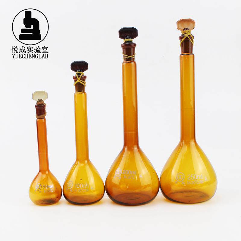 华鸥棕色容量瓶A级5000ml定容磨口具塞实验 棕色A级瓶 棕量瓶A5L