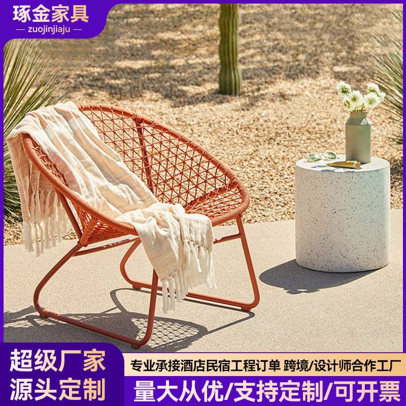 户外藤椅藤编桌椅单人沙发阳台茶几露天花园庭院民宿酒店防水防晒