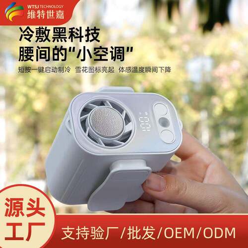 维特世嘉26年新款跨境户外挂腰风扇冰敷风扇夏季制冷小风扇长续航
