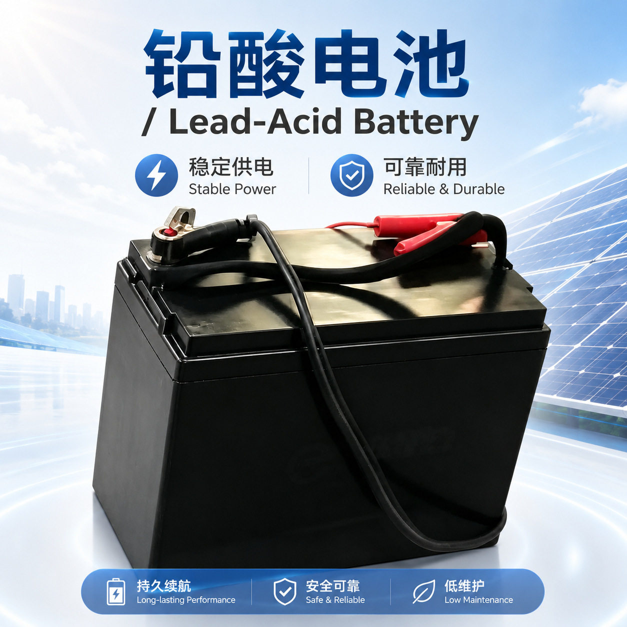 太阳能冰柜专用蓄电池12V光伏冷柜制冰机制冷设备电瓶铅酸电池