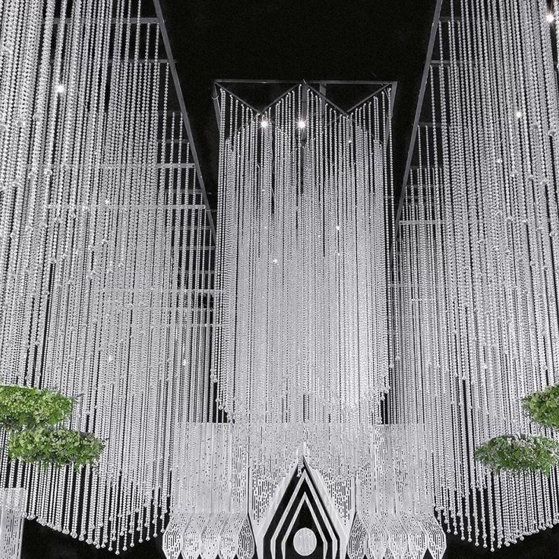 水晶珠帘婚庆婚礼舞台网红装饰水晶吊顶酒店客厅门帘隔断帘子成品