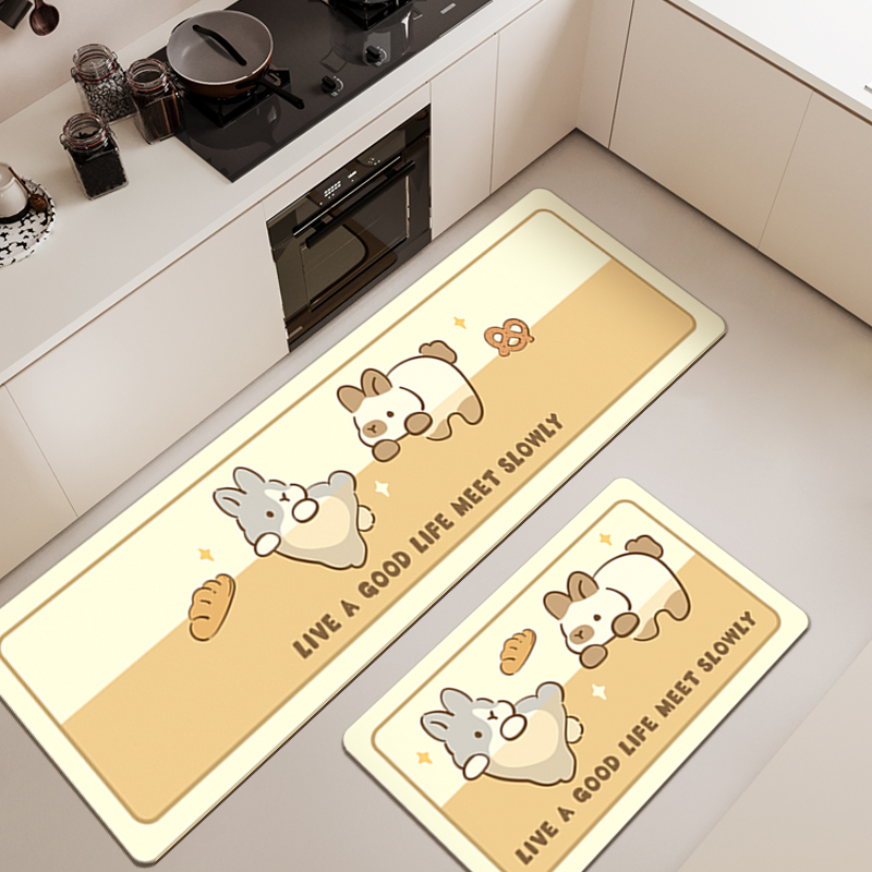 厨房地垫防滑防油可擦免洗防水硅藻泥地毯防污吸水专用脚垫2023新