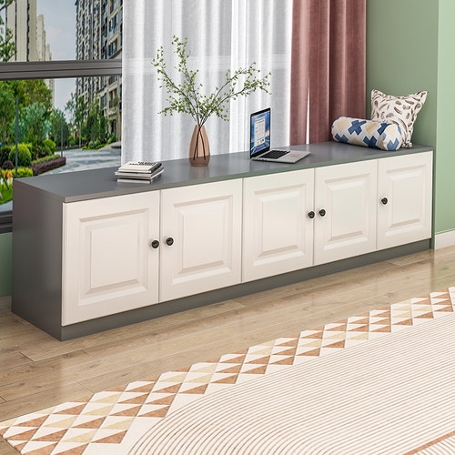 飘窗柜储物柜地柜可坐矮柜自由组合收纳柜阳台落地柜可定制窗台柜