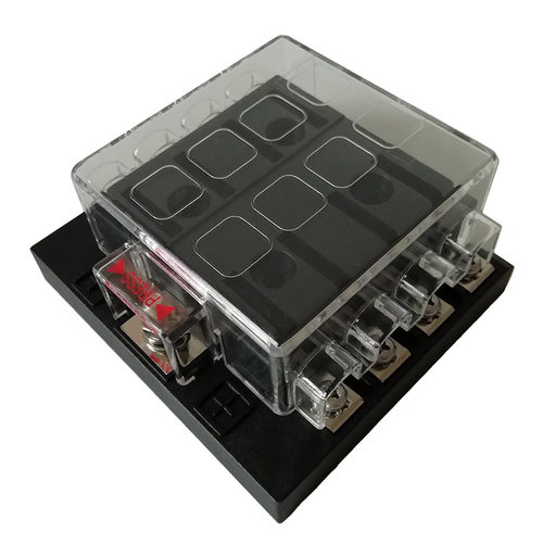 汽车保险丝盒8路一进八出车用保险片座12V24V通用改装螺丝固定接