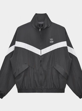 WOKEN MIGHT 廓形拼接夹克 梭织立领外套运动休闲解构