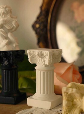 北欧罗马柱烛台天使婚礼摆件雕塑橱窗样板房迷你拍摄道具软装饰品