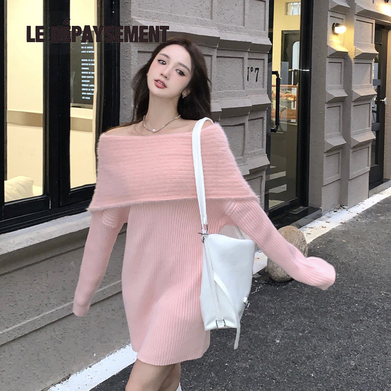 一字领毛衣裙LeDepaysement