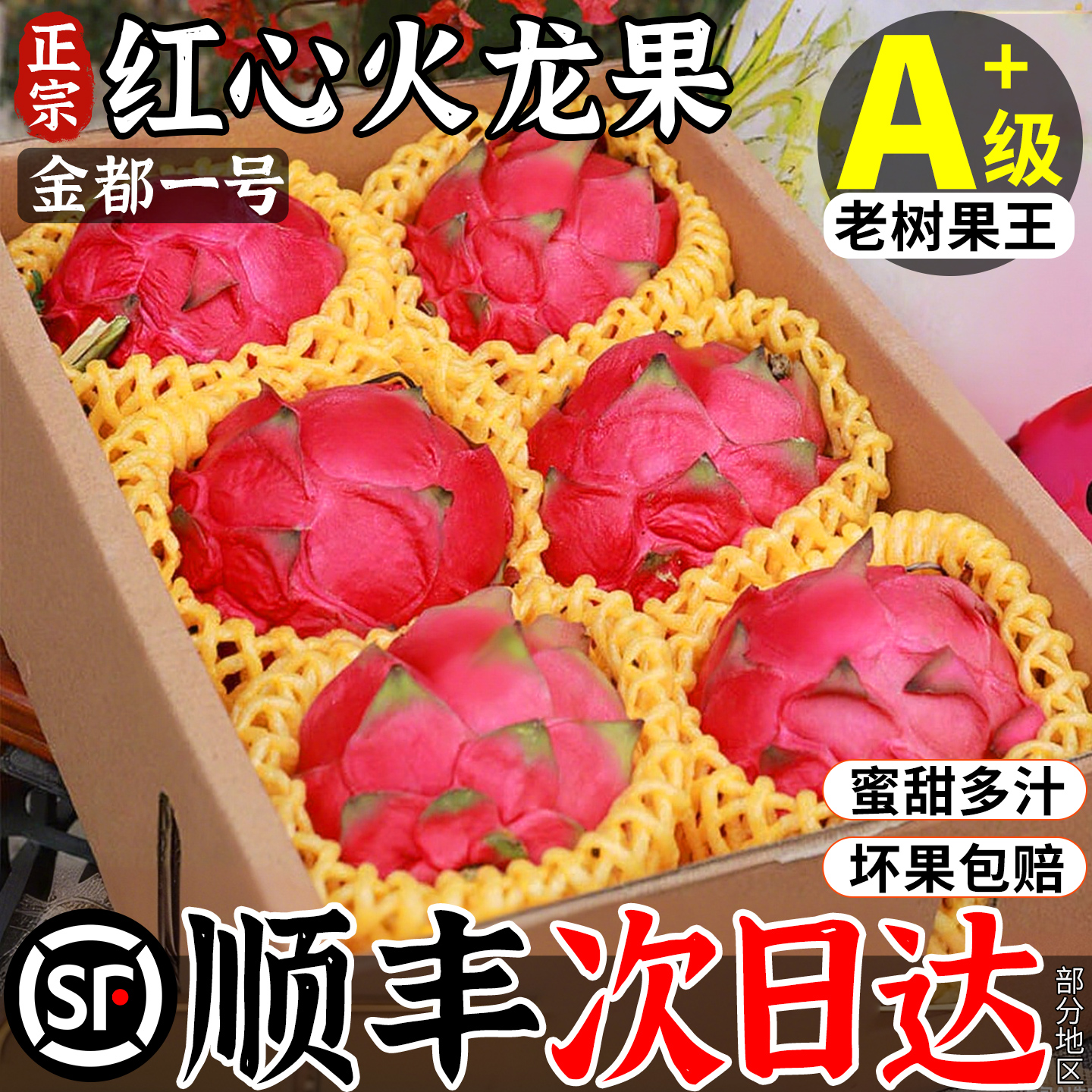 【10斤批发价】彩箱红心火龙果