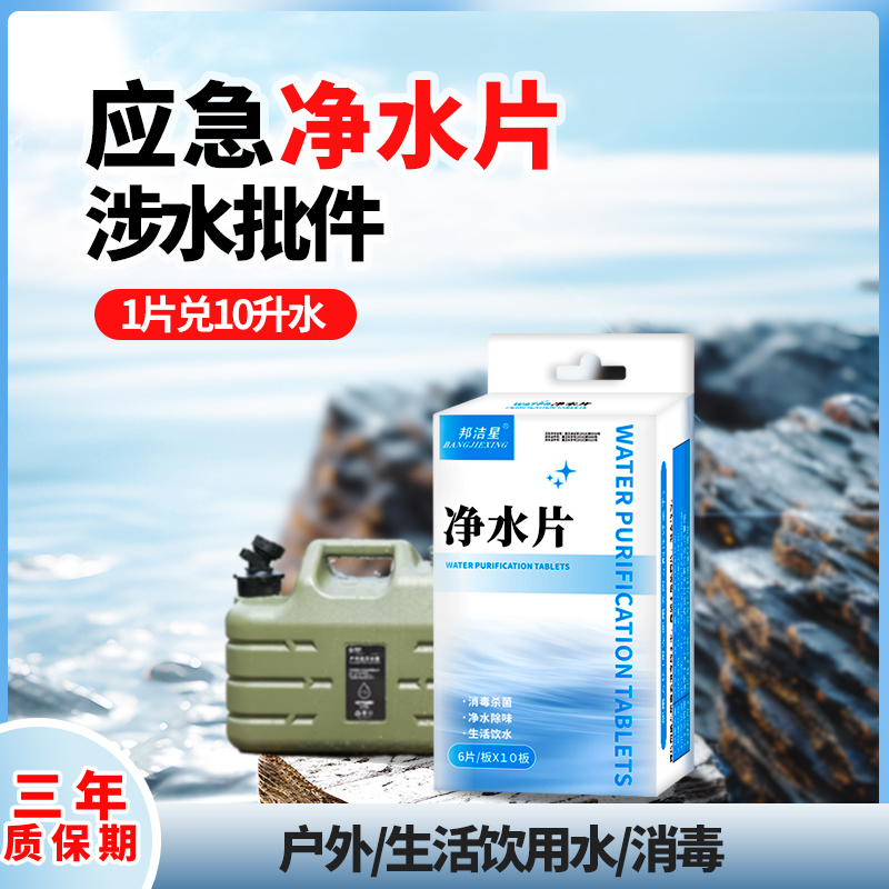 邦洁星净水片饮用水井水户外消毒