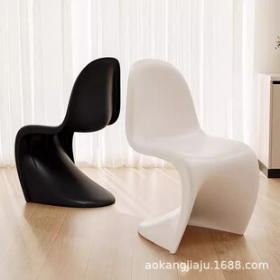 餐椅潘东椅家用轻奢高级感餐桌椅网红可叠放凳子靠背塑料椅子餐凳