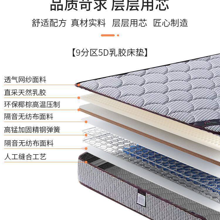 20263E椰棕床垫7分区乳胶床垫9分区乳胶床垫绒加棉床垫1米5/1米8