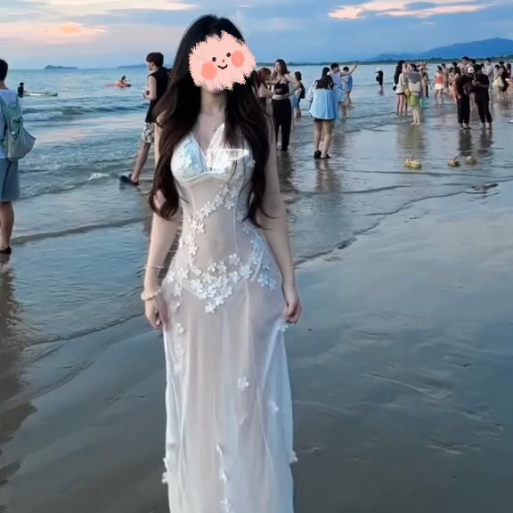 仙女比基尼套裝白色蕾絲天菜泳裝比基尼套裝仙女高級(jí)純欲吸睛泳裝