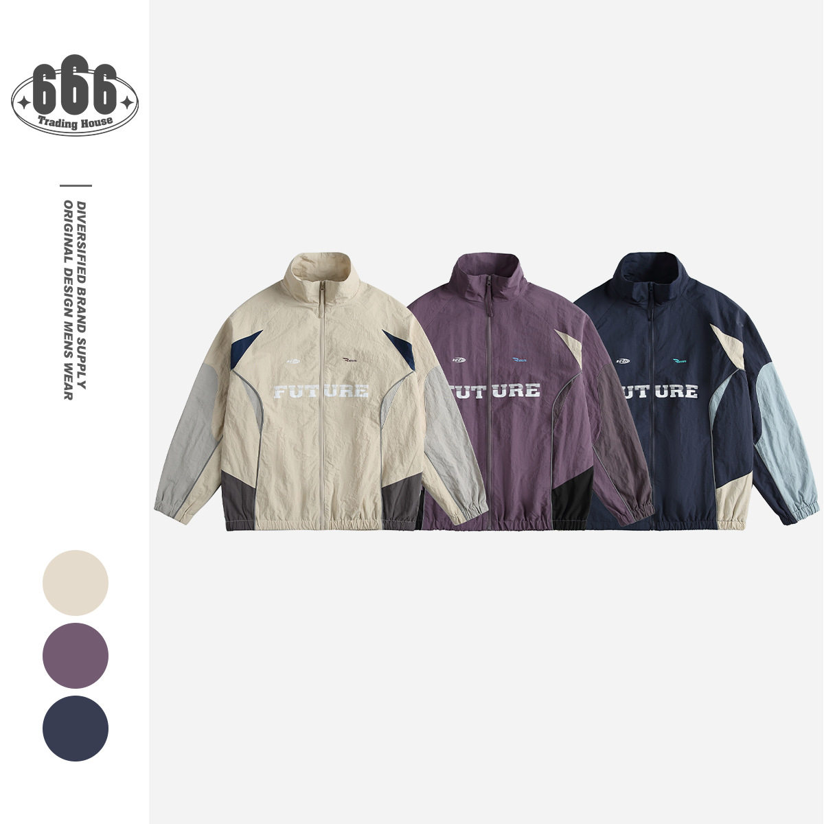 BUILTTOLAST潮牌美式机能风拼色运动山系户外立领夹克衫外套男女