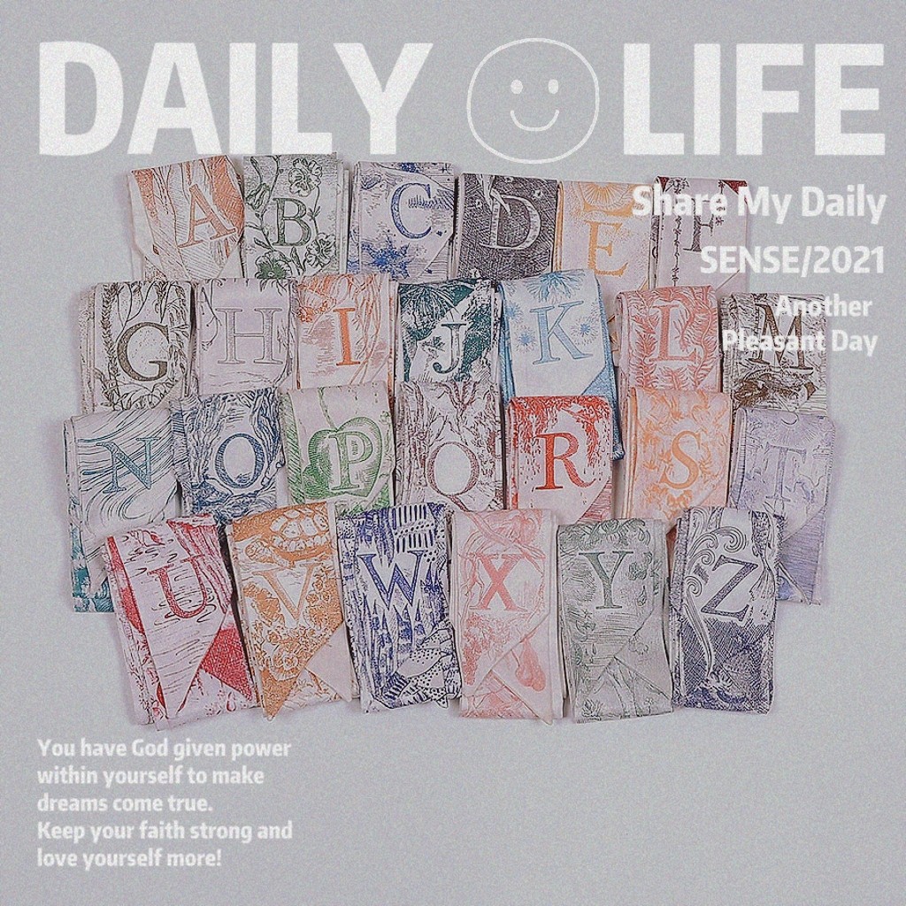 26字母双层双面印花斜纹绸缎绑包包手柄丝巾束发发带小丝带领巾