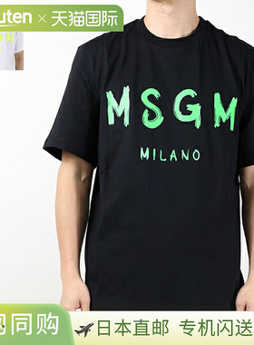 日本直邮MSGM 徽标 T 恤 3640MM510F 247002 男士短袖圆领棉质徽