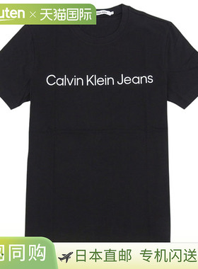 日本直邮Calvin Klein 男女T恤 M 纯棉 黑色 J30J322552BKM CALVI