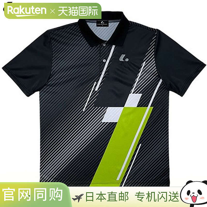 日本直邮LUCENT 男女士网球羽毛球比赛球衣 XLP8589 黑色短袖 Pol