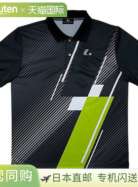 日本直邮LUCENT 男女士网球羽毛球比赛球衣 XLP8589 黑色短袖 Pol