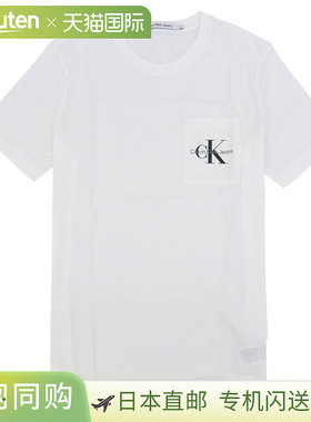 日本直邮Calvin Klein 男女T恤 L 纯棉 白色 J30J320936WHL CALVI