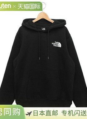 日本直邮北面 男士海外款黑色带帽 NSE 图案套头衫 方块 logo 背