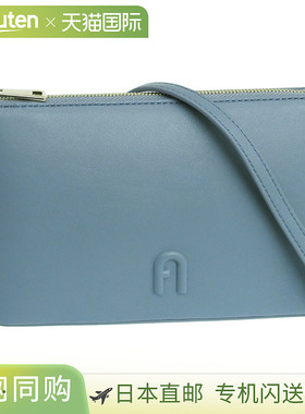 日本直邮FURLA 女士 Diamante XL 迷你包蓝色皮革单肩包折扣店WE0