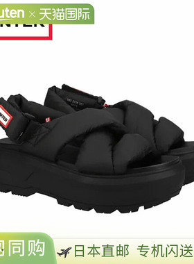 日本直邮Hunter男女通用City Liber Puffed Crossover凉鞋黑色UFD