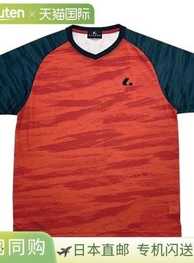 日本直邮 LUCENT T 恤、Uni、比赛衬衫、无领、红色、短袖、上衣X