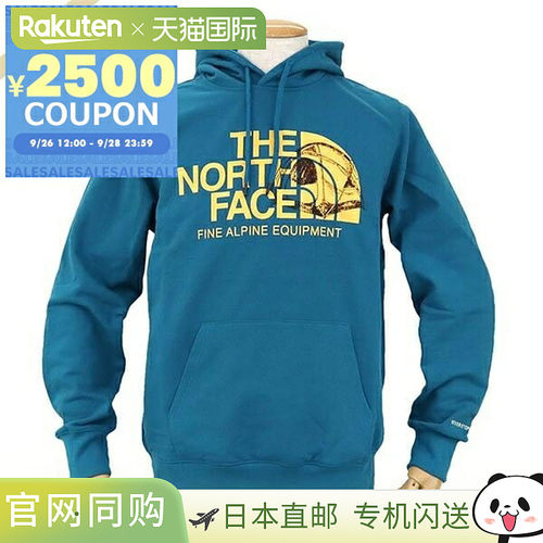 日本直邮The North Face 男士徽标连帽衫长袖 蓝色 NF0A5J92 M19