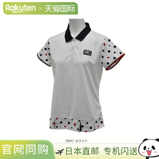 日本直邮 圣克里斯托弗网球/羽毛球服(女) 圆点袖比赛Polo衫/女(S