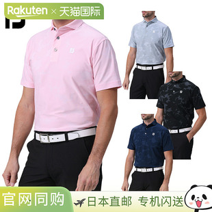 日本直邮FootJoy 男士短袖高尔夫球衫“FJ-S24-S22”宽领吸湿排汗
