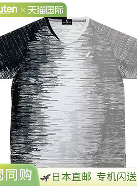 日本直邮LUCENT T恤 男女通用比赛衬衫 无领 黑色 x 灰色 短袖 上