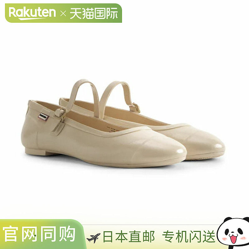 Hunter 精致玛丽珍扣芭蕾舞鞋（亮面帆布奶油色）(WFF1202RGL-CCR图片