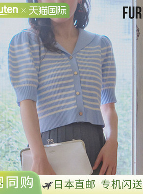 FURFUR 上衣 25 春夏水手领针织上衣短袖短款条纹 rwnt251121