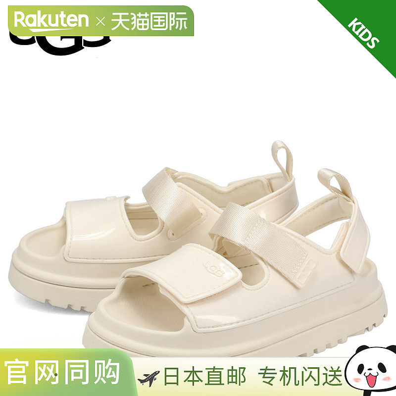 日本直邮UGG凉鞋绑带凉鞋金色光泽闪亮款婴幼儿/儿童款K码金色光1图片