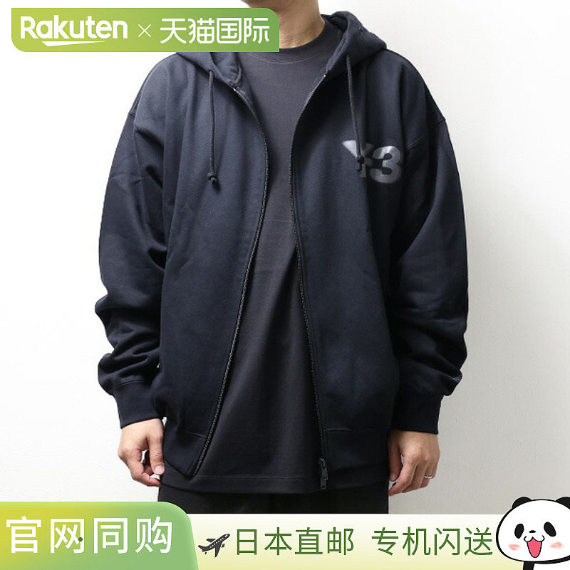 日本直邮Y-3 男款 标志拉链连帽卫衣 LOGO ZIP HODDIE 连帽衫 拉
