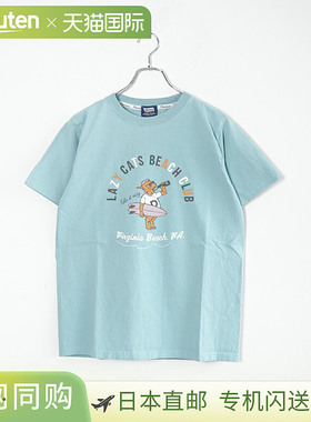 25S-PT10 Pherrow's“LAZY CATS BEATCH CLUB”短袖印花T恤 男士