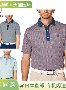日本直邮FootJoy 男士斜跨短袖 Polo 衫 FJ-S25-S18 高尔夫服装 [