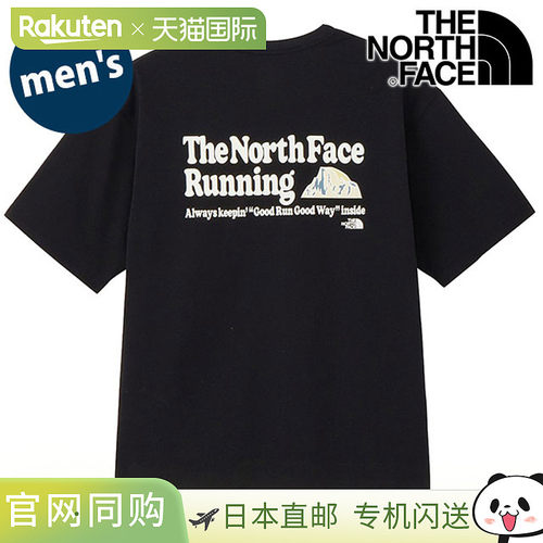 日本直邮THE NORTH FACE 男士短袖 Free Run ES 图案圆领T恤 [NT1