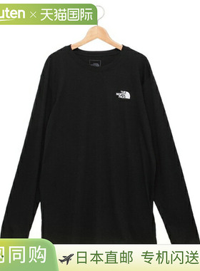 日本直邮THE NORTH FACET恤长袖方形徽标T恤黑色男士NF0A8B68 KY4